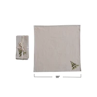 Hello Honey® 18" Natural Cotton Printed Napkins with Christmas Tree, 4ct.