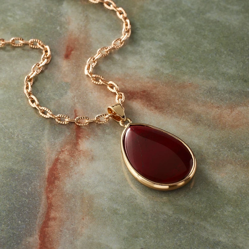 Red Brecciated Jasper Teardrop Pendant by Bead Landing™