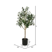 5ft. Potted Artificial Green Olive Tree