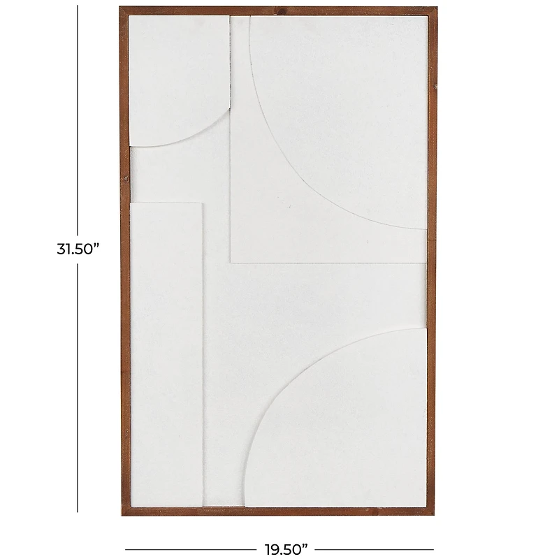 White Dimensional Geometric Framed Wall Décor