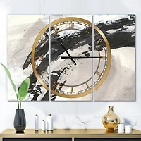 Designart Glam Painted Arcs IV Modern 3 Panel Wall Clock