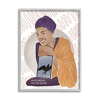 Stupell Industries Maya With Book Over Pattern Wall Art in Gray Frame