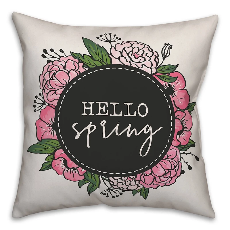 Hello Spring Throw Pillow