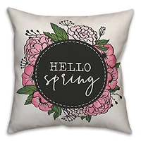 Hello Spring Throw Pillow