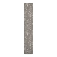 90'' Gray Leaf Pattern Cotton Twill Runner