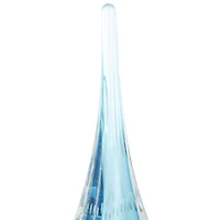 13" Blue Glass Abstract Teardrop Sculpture