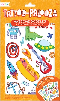 OOLY Tattoo-Palooza Awesome Doodles Temporary Tattoo Set
