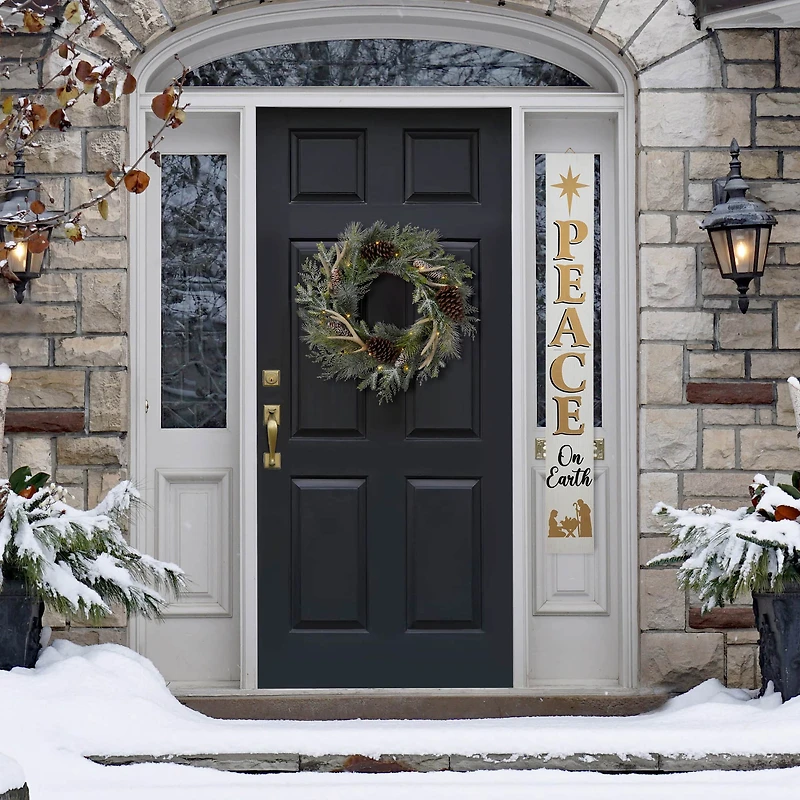 Glitzhome® 60'' PEACE Nativity Wooden Porch Sign
