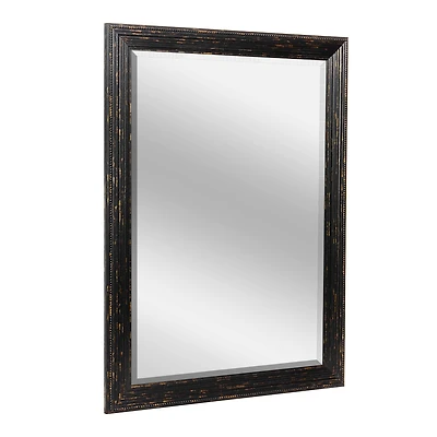 Head West Beaded Black & Gold Framed Wall Mirror