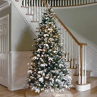 9ft. Pre-Lit Feel Real® Snowy Everest Fir Medium Artificial Christmas Tree, Clear Lights