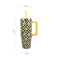 30oz. Smiley Check Stainless Steel Insulated Tumbler by Celebrate It™