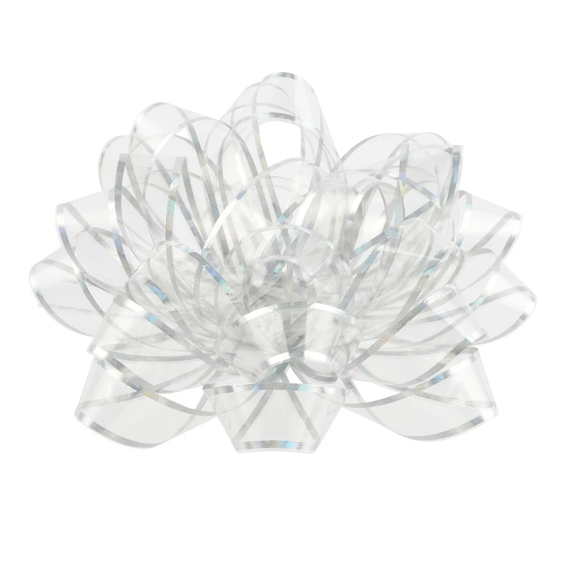 12 Pack: 6" Clear & Silver Trim Gift Bow by Celebrate It™