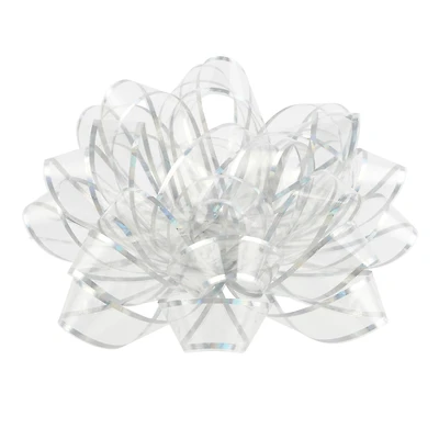 12 Pack: 6" Clear & Silver Trim Gift Bow by Celebrate It™