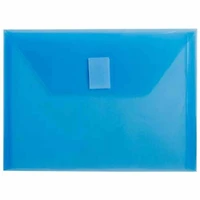 JAM Paper 5.5" x 7.5" Plastic Booklet Envelopes with Hook & Loop Closure