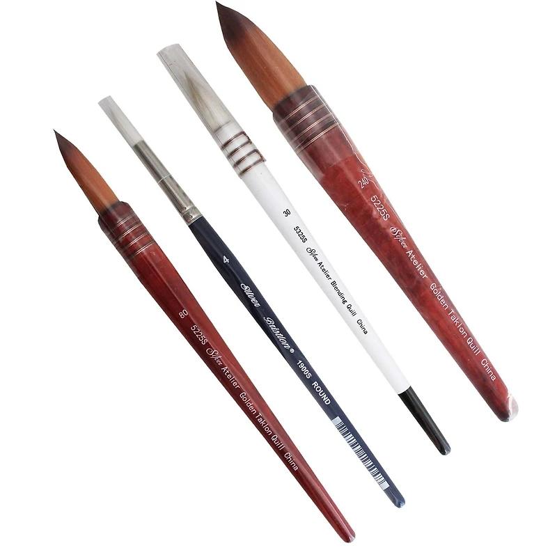 Silver Brush Limited Atelier™ 4 Piece Quills Medium Brushes Set