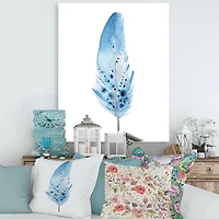 Designart - Blue Boho Feathers