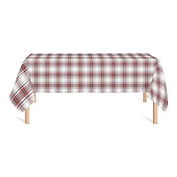 Red Gray Plaid 58x102 Tablecloth