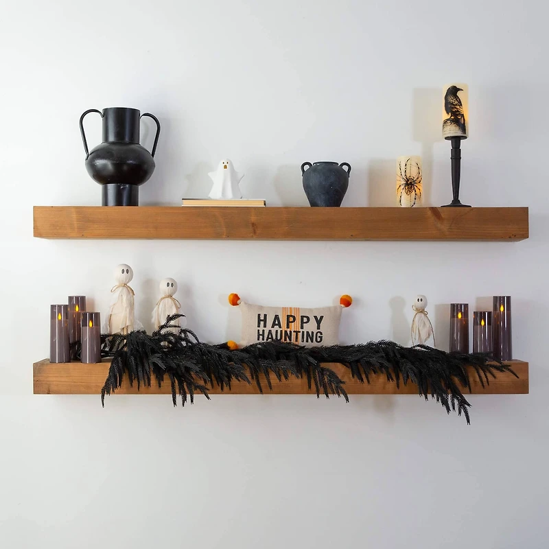 4ft. Artificial Real Touch Halloween Black Norfolk Island Pine Garland with Natural Look