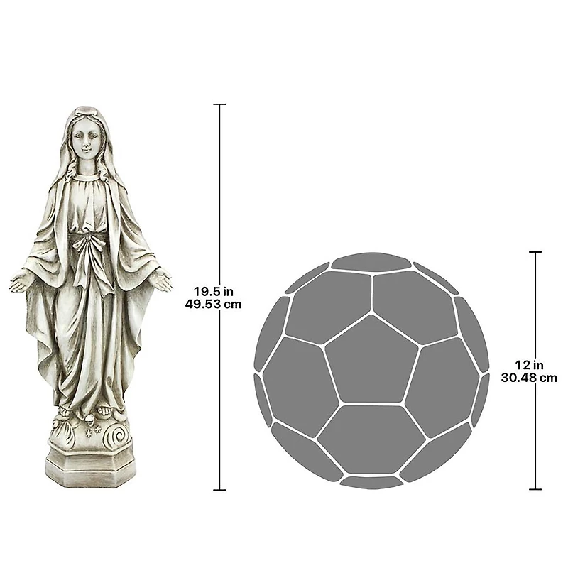 Design Toscano 19.5" Madonna of Notre Dame Garden Statue