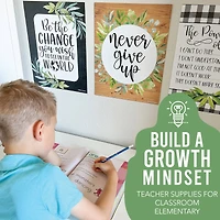 Hadley Designs 11" x 14" Boho Farmhouse Growth Mindset Classroom Décor Posters Set