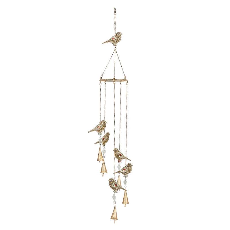39" Gold Bird Metal Eclectic Windchime