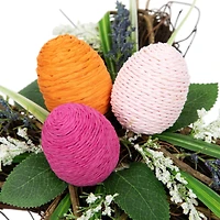 13.25" Twig Cross Wall Decoration with Easter Eggs
