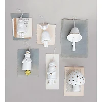 Hello Honey® 6" White Stoneware Gnome Bell with Gold Electroplating