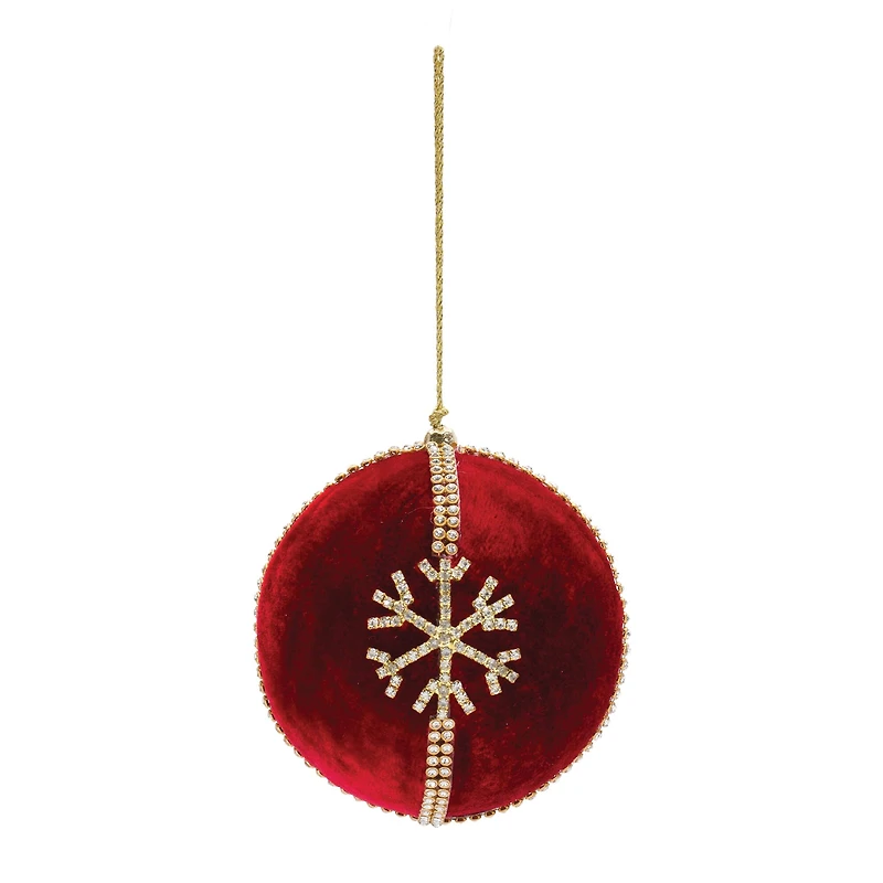 4" Jeweled Snowflake Ball Ornament Set