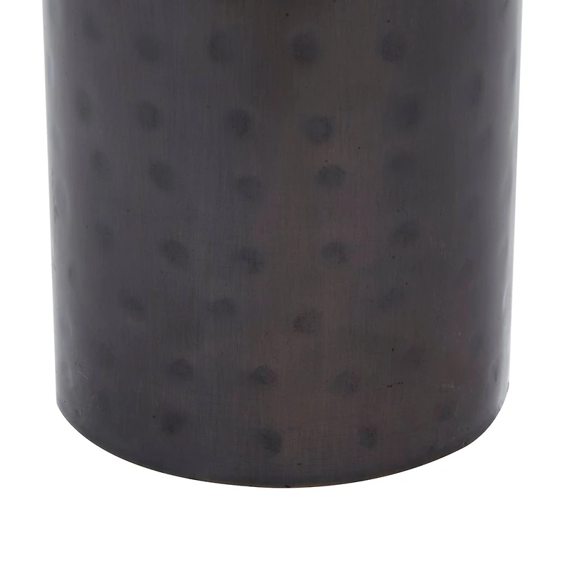 Brown Metal Industrial Candle Holder Set