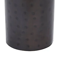 Brown Metal Industrial Candle Holder Set