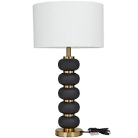CosmoLiving by Cosmopolitan 28" Metal Orbs Style Base with Drum Shade Table Lamp