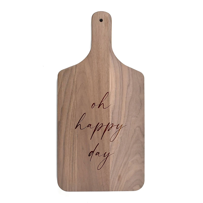 17" Oh Happy Day Walnut Paddle Cutting Board