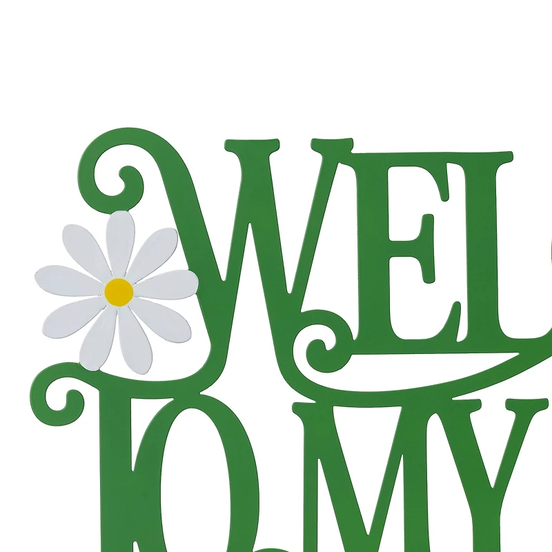 Glitzhome® 24" Welcome to my Garden Metal Cutout Wall Décor