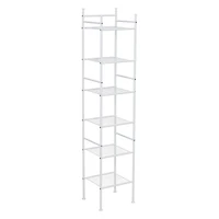 Honey Can Do White 6-Tier Bathroom Storage Shelving Unit