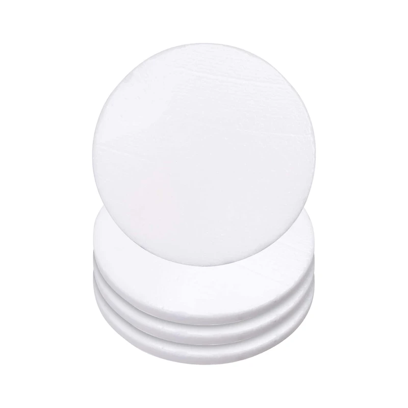 Craft Express White Coaster Marble With Cork Backing Round 3.93", 4ct.
