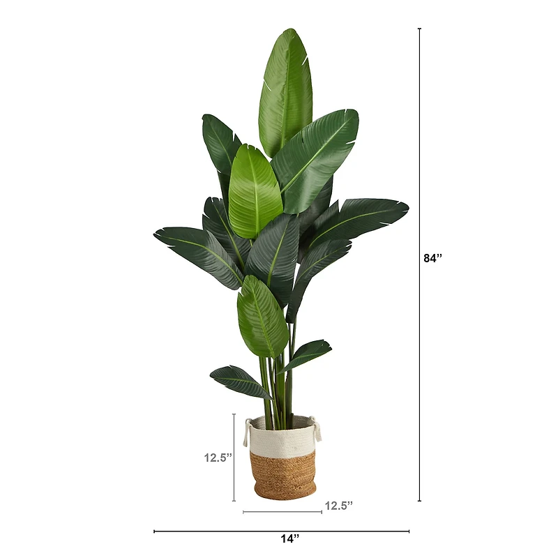 7ft. Artificial Travelers Palm Tree with Basket