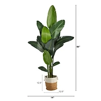 7ft. Artificial Travelers Palm Tree with Basket