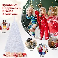 Costway 5ft. Unlit White Artificial Christmas Tree with Stand