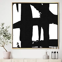 Designart Black & White Crossing Paths II Modern & Contemporary Framed Canvas