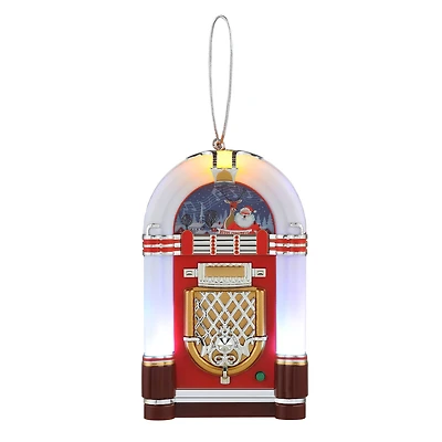 Miniature White Vintage Jukebox Ornament