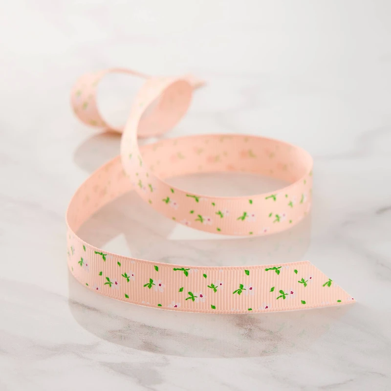 5/8" x 7yd. Floral Grosgrain Ribbon by Celebrate It™ Classic