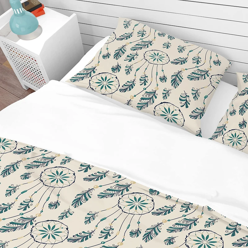 Designart 'Pattern with Indian-American Dream Catcher' Southwestern Bedding Set