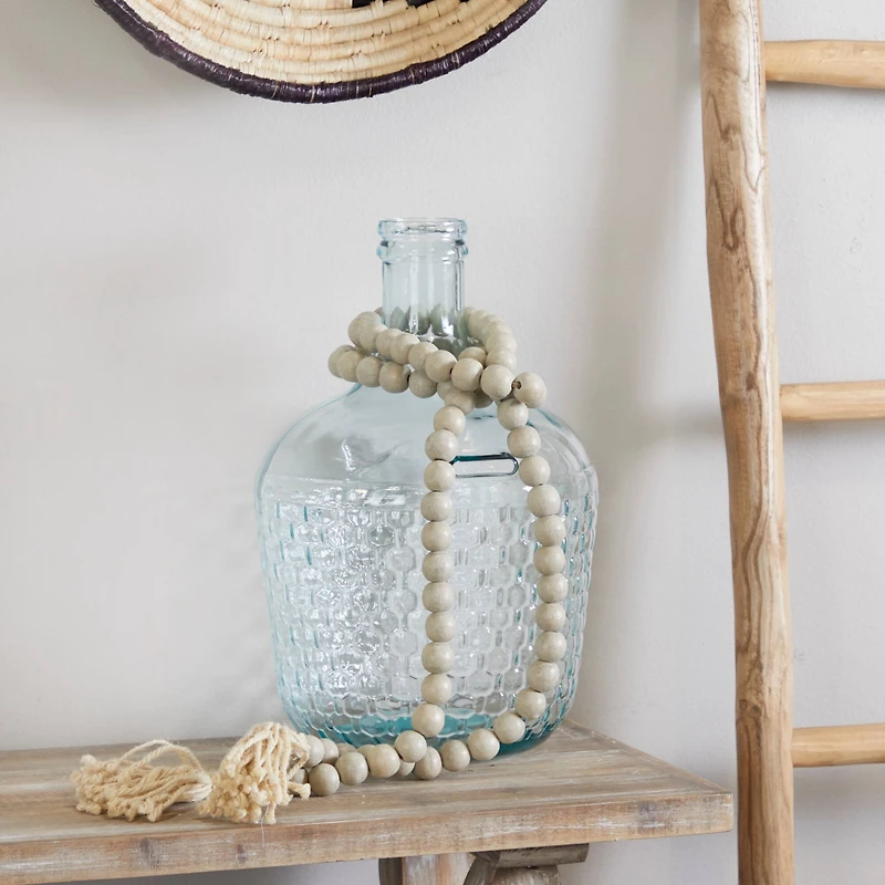 Grey Wood Bohemian Bead Garland 87" x 1" x 1"