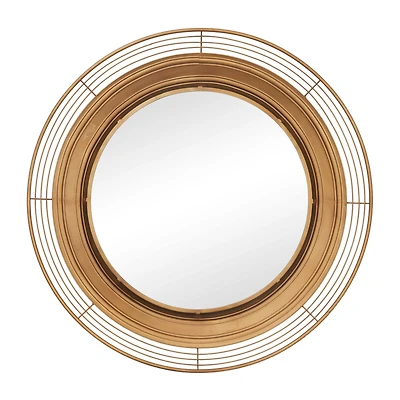 Brown Metal Bohemian Wall Mirror 36" x 36" x 4"