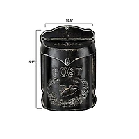 Hello Honey® 15.5" Black Embossed Tin Post Letter Box