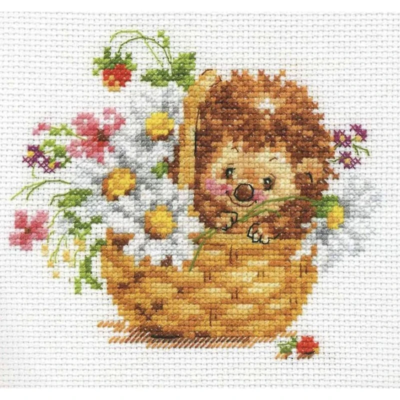 Alisa Hedgehog In Daisies Cross Stitch Kit