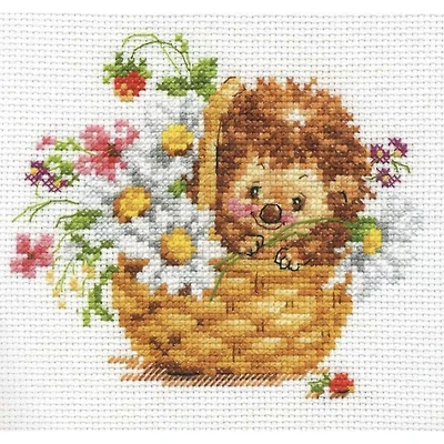 Alisa Hedgehog In Daisies Cross Stitch Kit