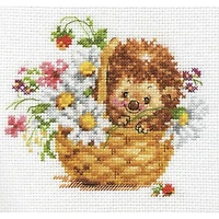 Alisa Hedgehog In Daisies Cross Stitch Kit