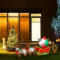 Glitzhome® 7ft. LED Inflatable Santa Sleigh