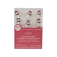 18ct. Warm White LED Snowman with Scarf String Lights on Silver Wire by Ashland®